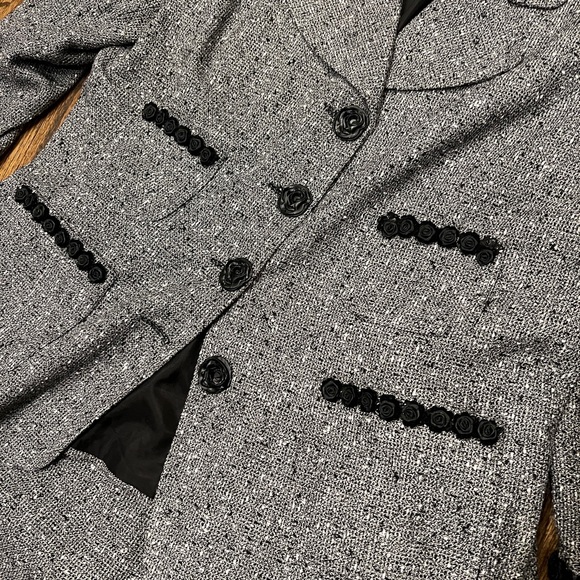 Saks Fifth Avenue Folio Collection Black Tweed Skirt Jacket Suit Set Sz 18w - Picture 3 of 7